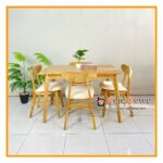 Set Meja Makan Minimalis Kayu Jati Kursi 4