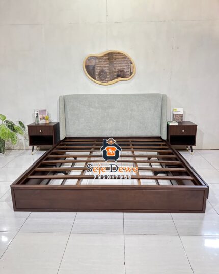 tempat tidur jati minimalist