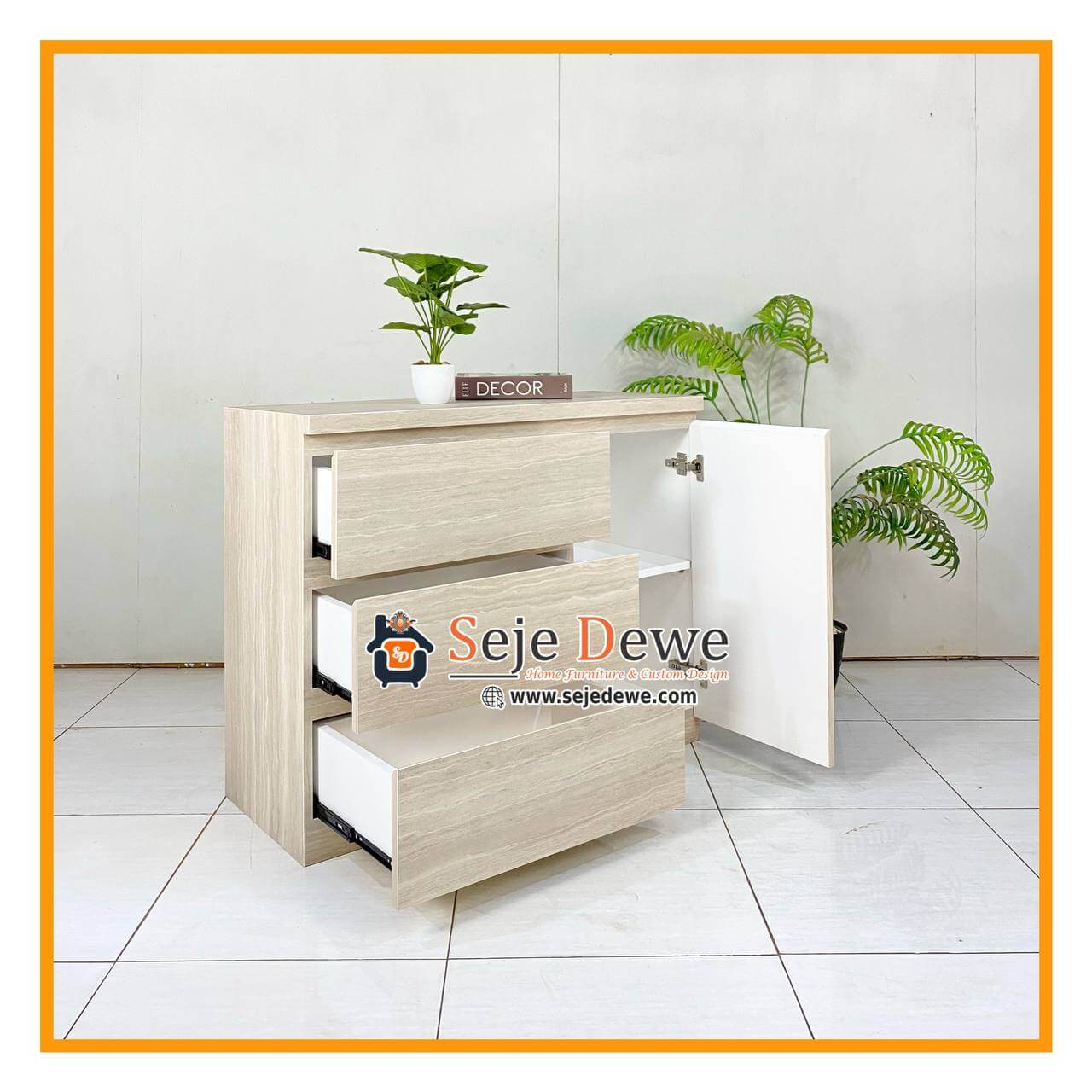 Buffet Modern Jati minimalis