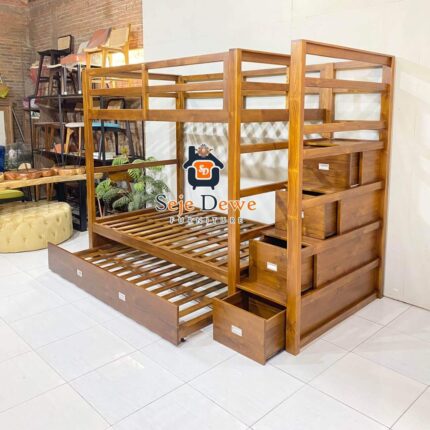 Tempat Tidur Tingkat Tangga Laci