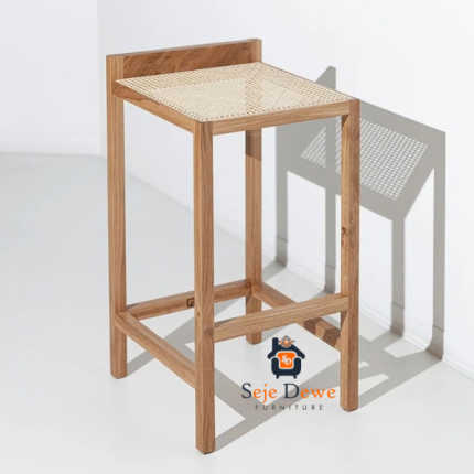 Kursi bar Jati Rattan Simple
