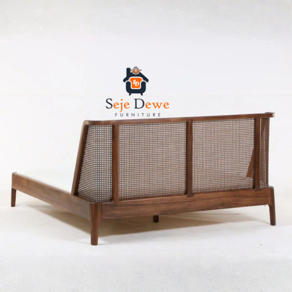 rattan tempat tidur modern jati